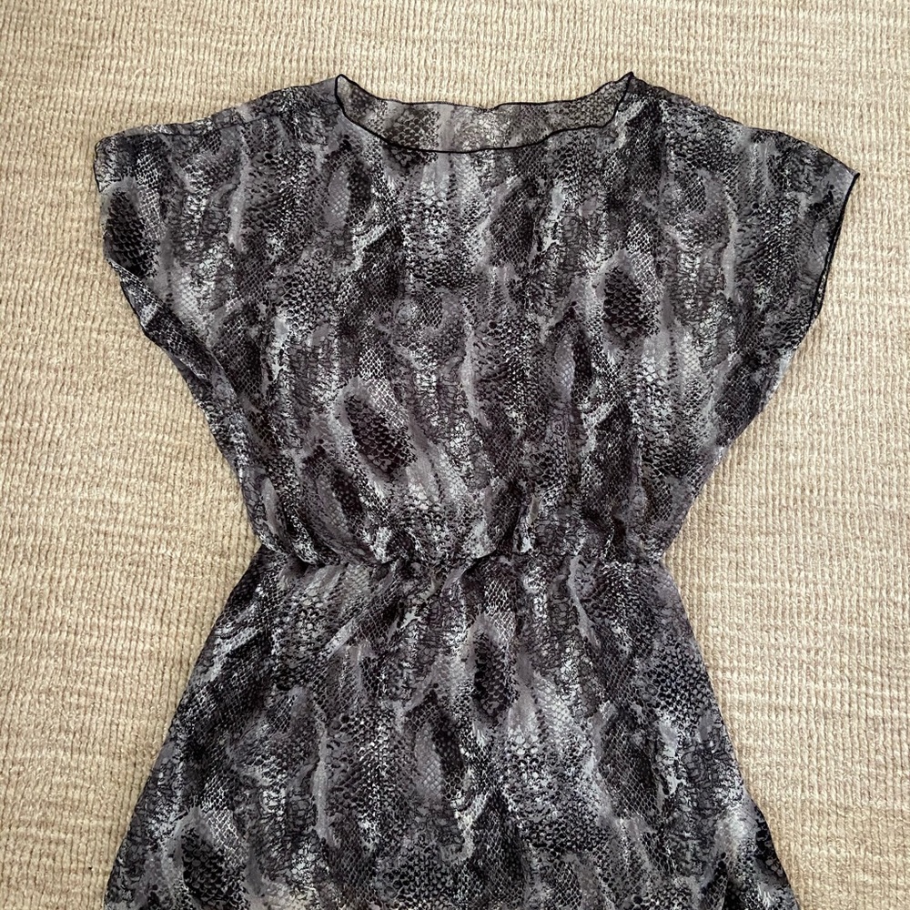 Snakeskin sheer beach cover-up